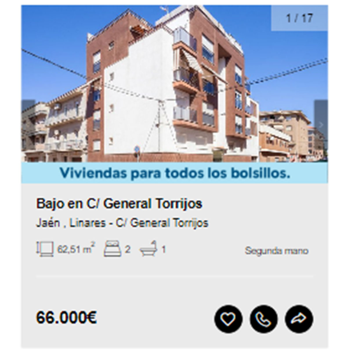 Bajo en venta de Solvia por 66.000 euros