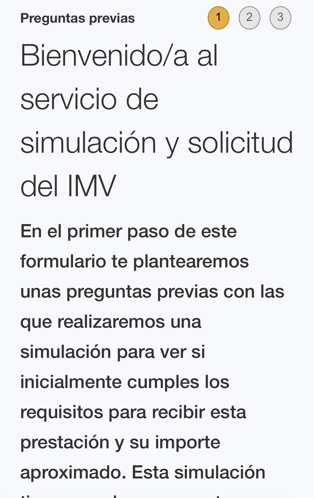 Bienvenida al formulario