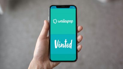 Móvil con el logo de Wallapop y Vinted.