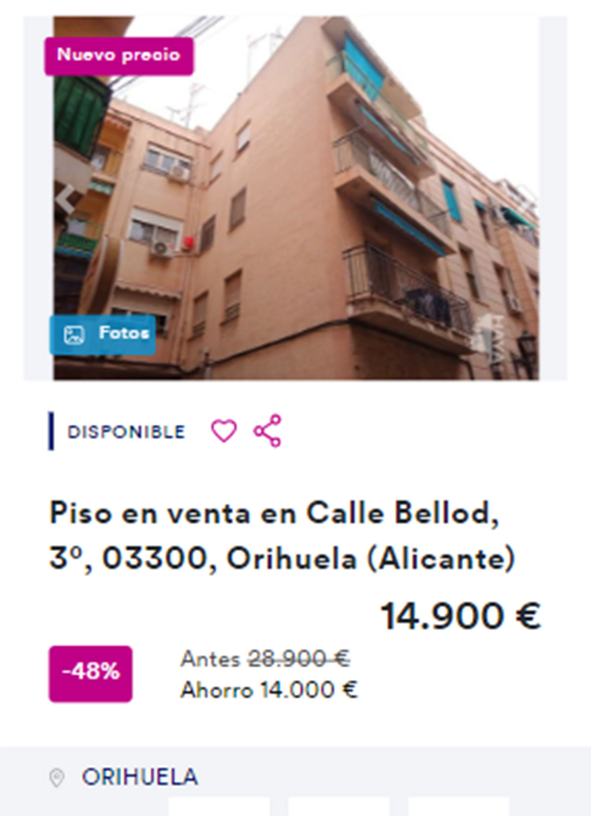 Piso de BBVA con descuento por 14.900 euros
