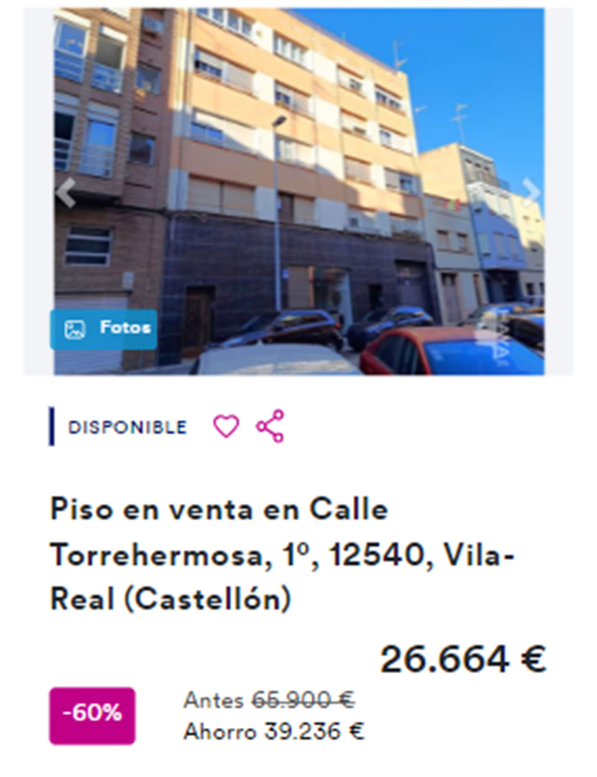 Piso de BBVA con descuento por 26.600 euros