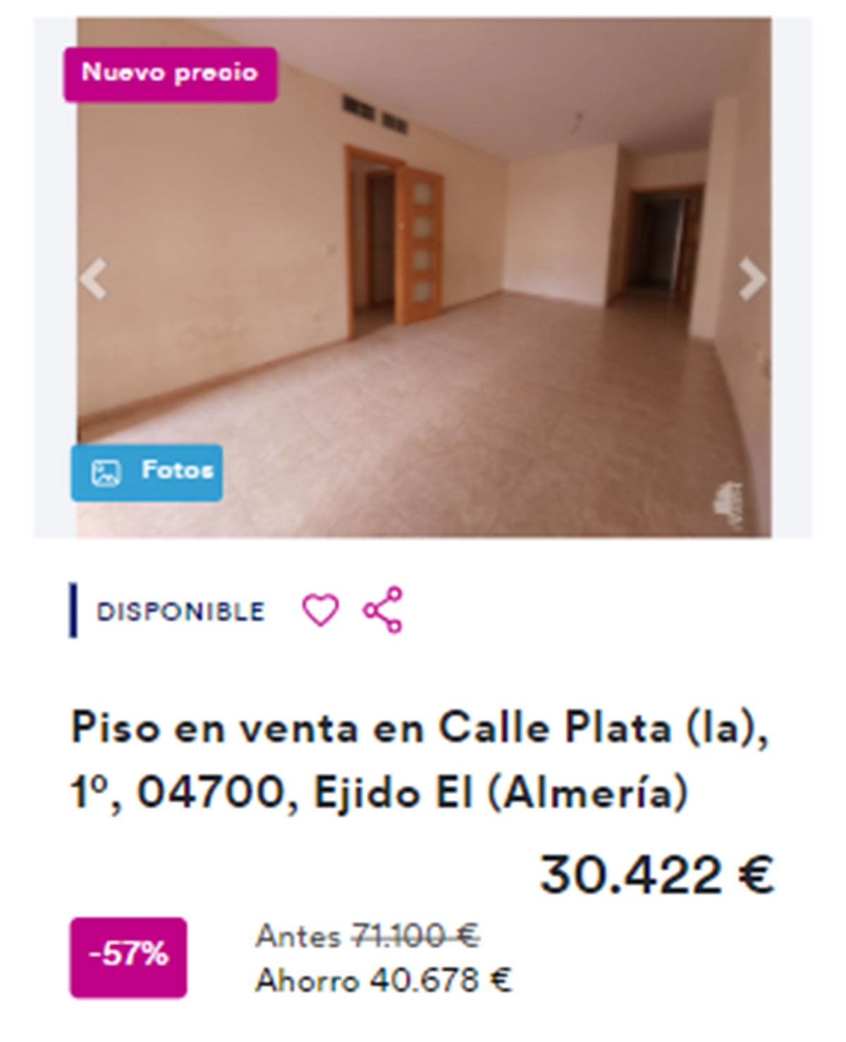 Piso de BBVA con descuento por 30.000 euros