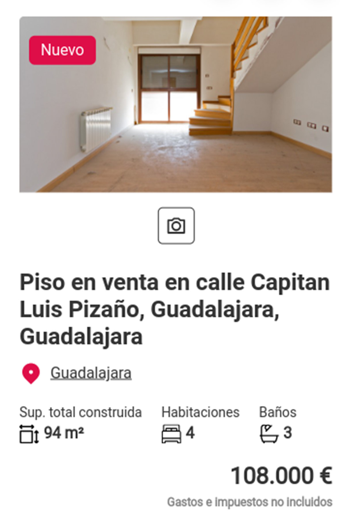 Piso a la venta cerca de Madrid por 108.000 euros