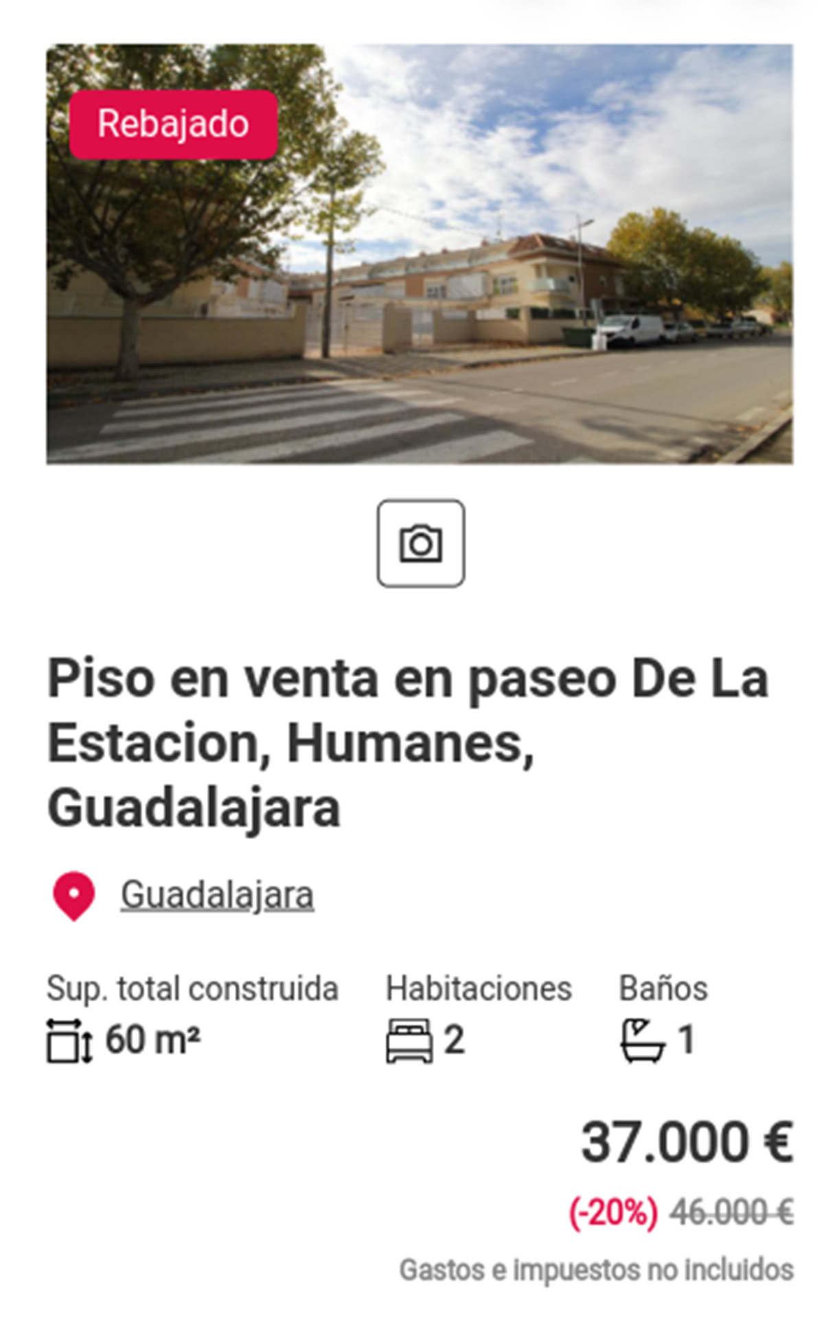 Piso a la venta cerca de Madrid por 37.000 euros