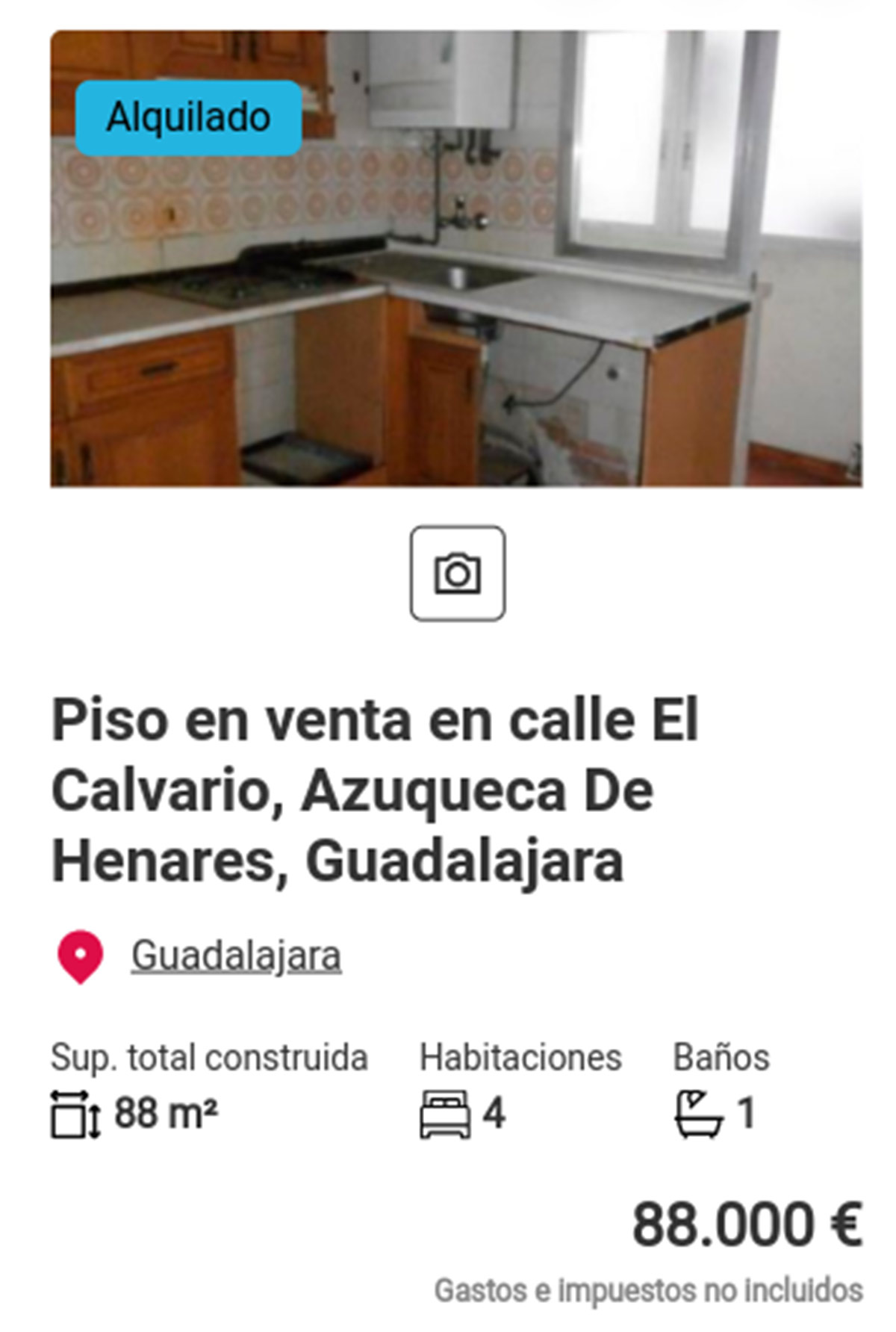 Piso a la venta cerca de Madrid por 88.000 euros