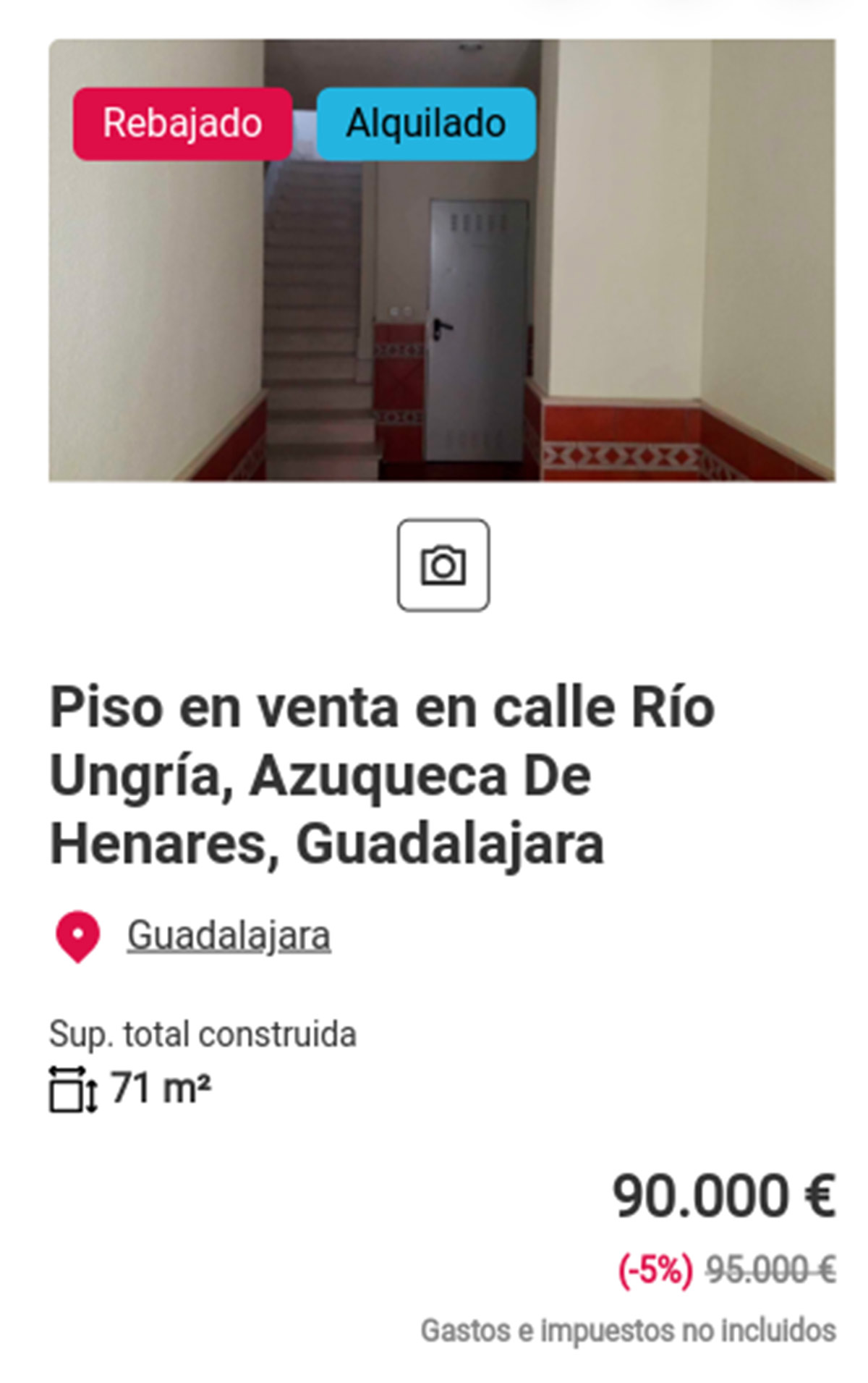 Piso a la venta cerca de Madrid por 90.000 euros
