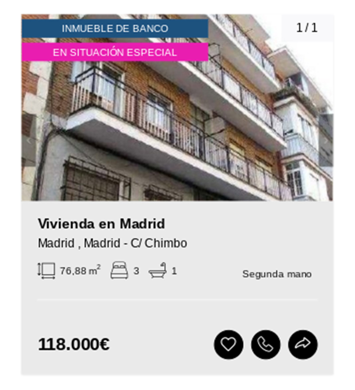 Piso en Madrid de Solvia por 118.000 euros