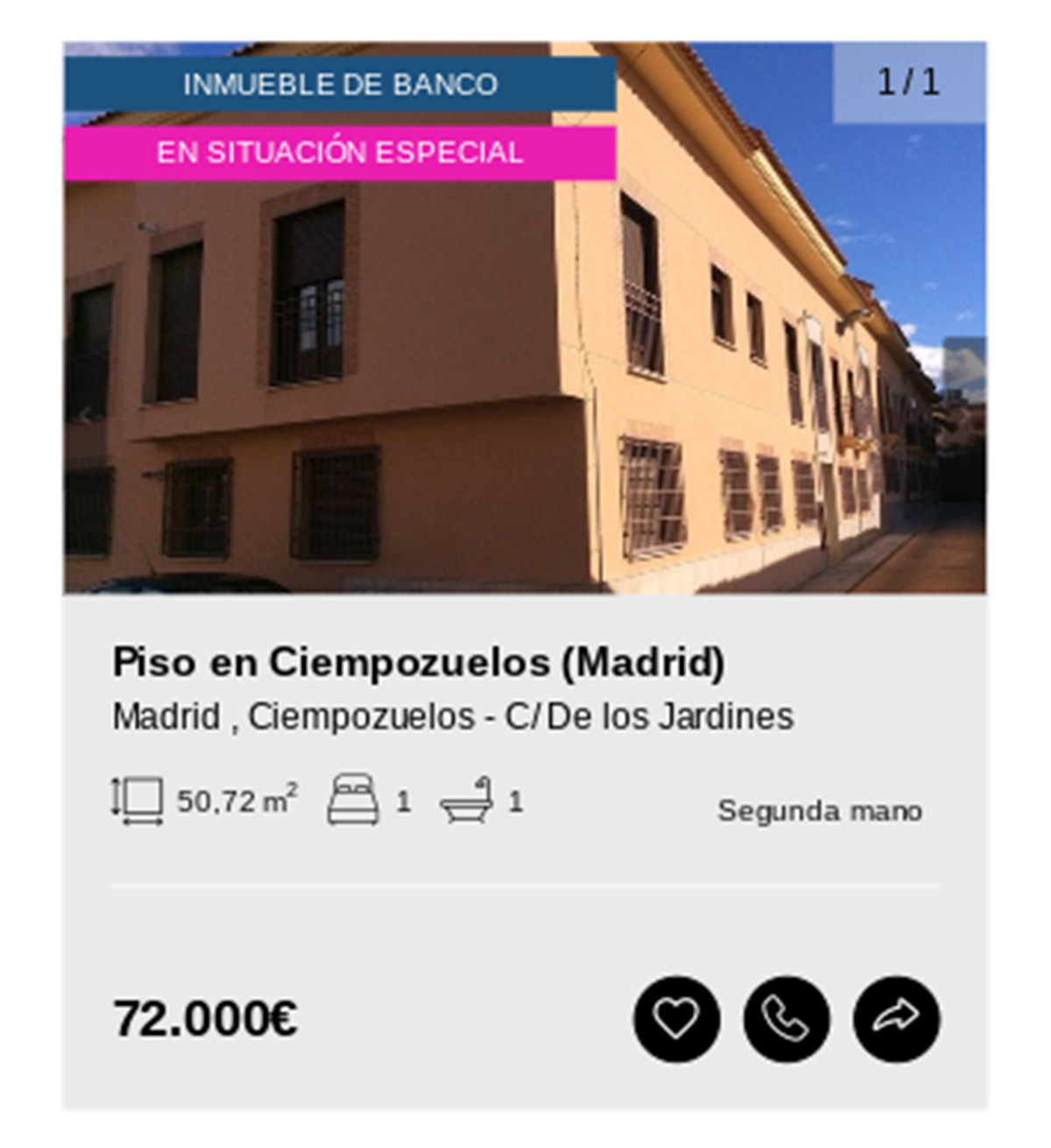Piso en Madrid de Solvia por 72.000 euros