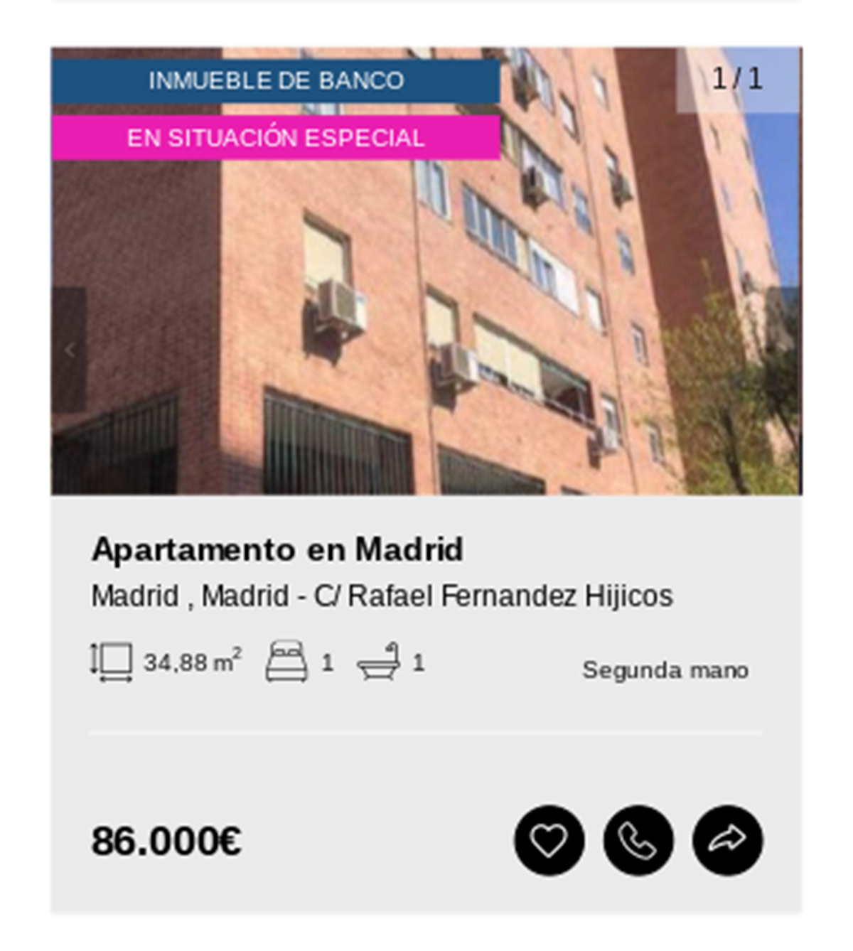 Piso en Madrid de Solvia por 86.000 euros