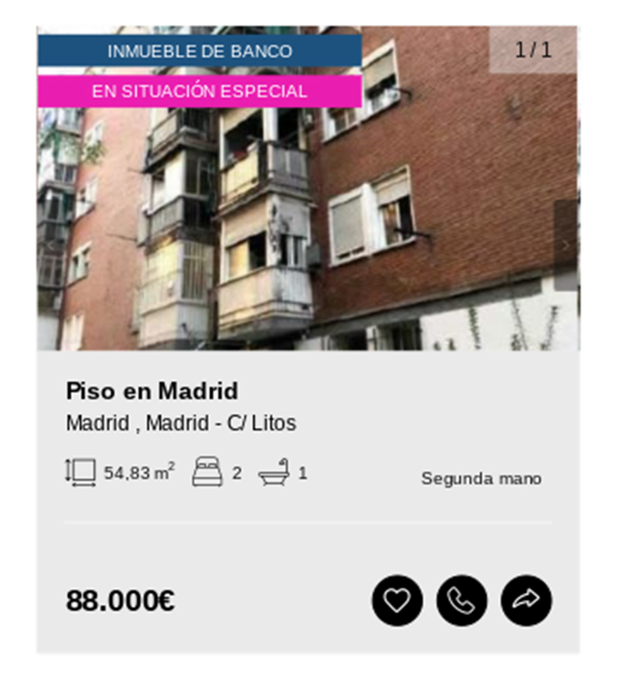 Piso en Madrid de Solvia por 88.000 euros