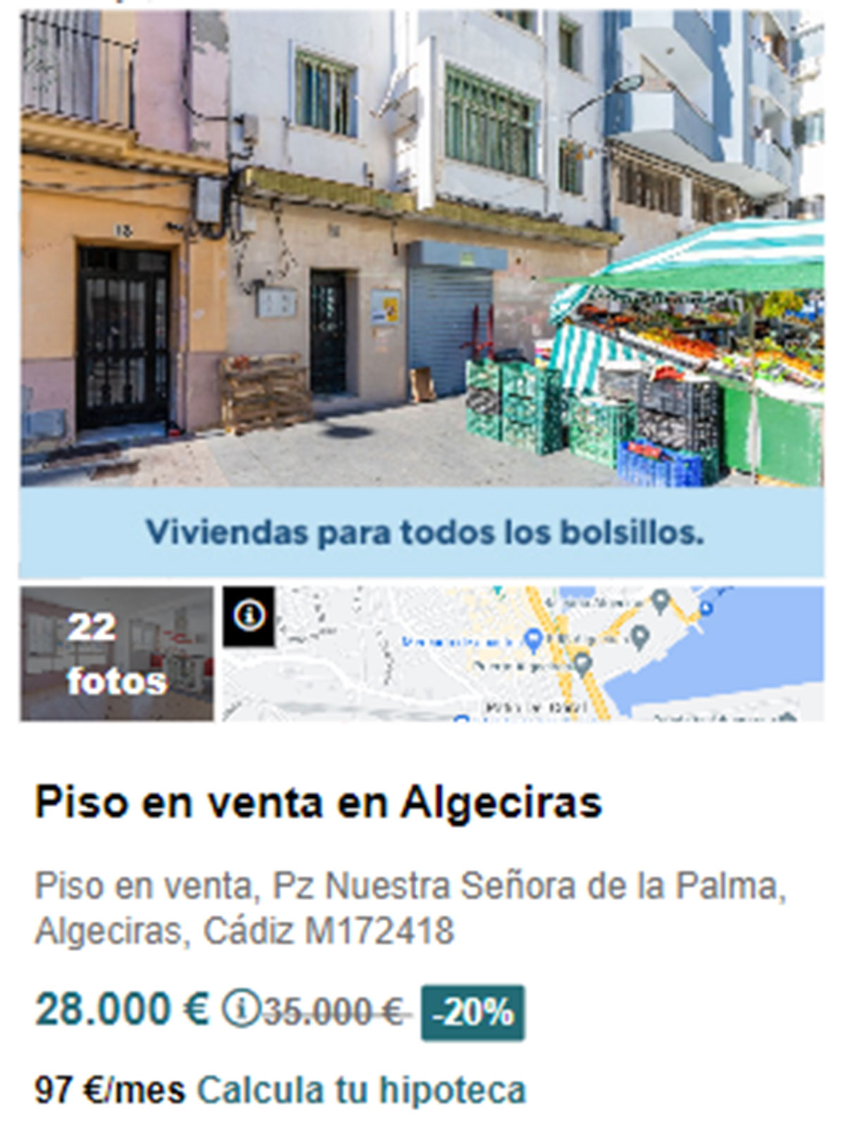 Piso en la playa por 28.000 euros