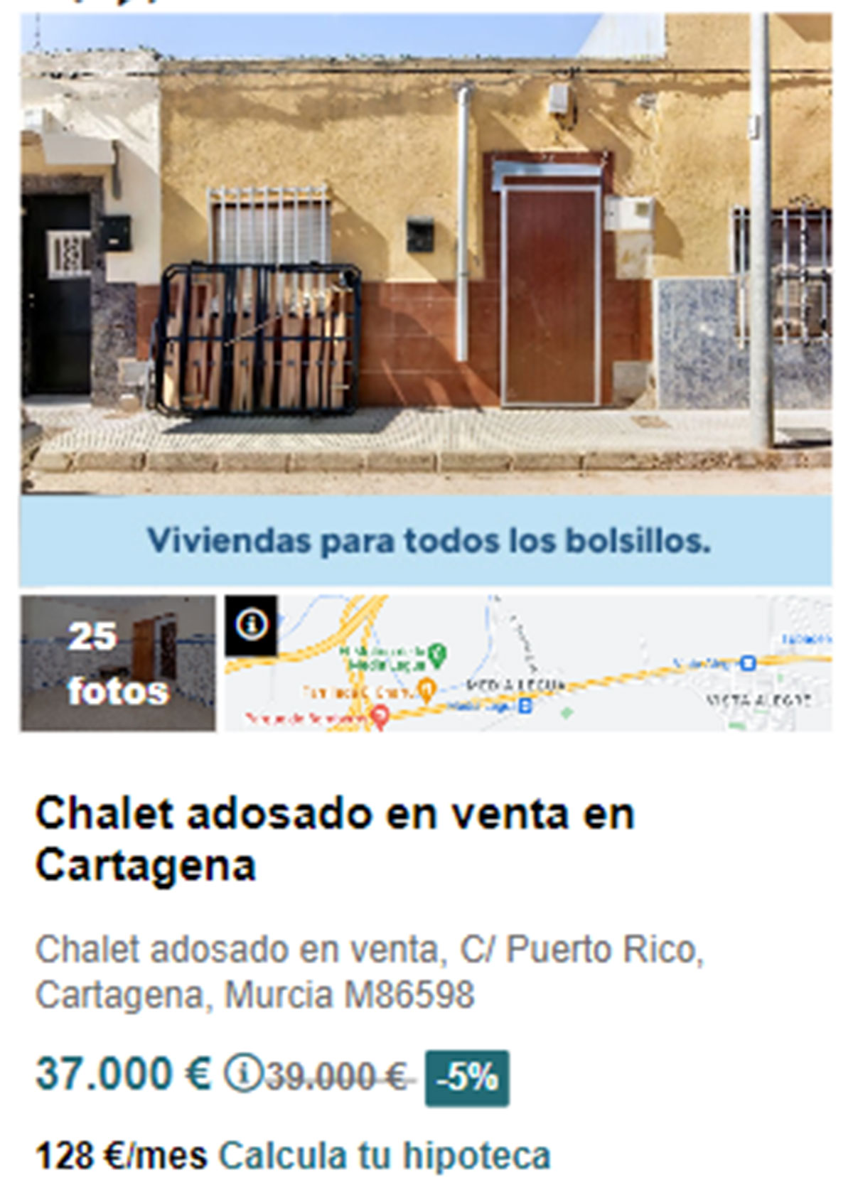 Piso en la playa por 37.000 euros