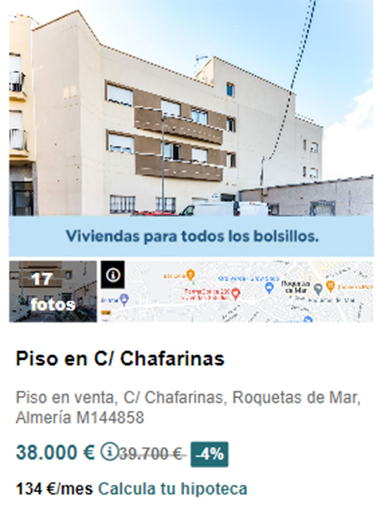 Piso en la playa por 38.000 euros