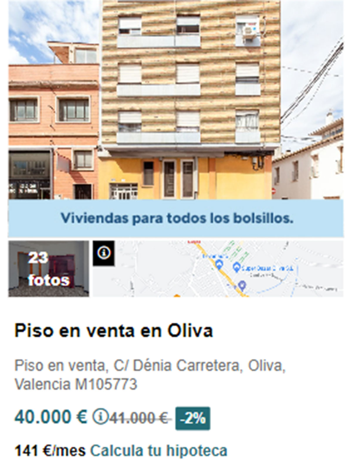 Piso en la playa por 40.000 euros