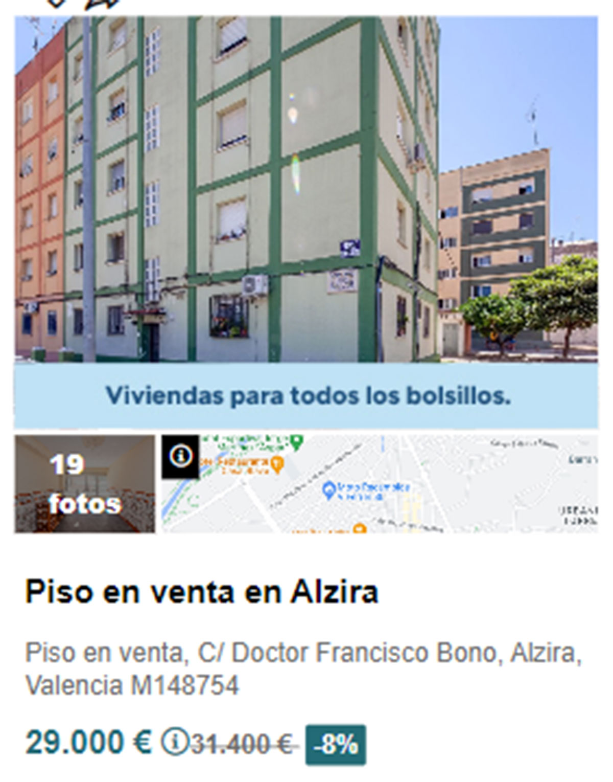 Piso en pueblos de Valencia por 29.000 euros