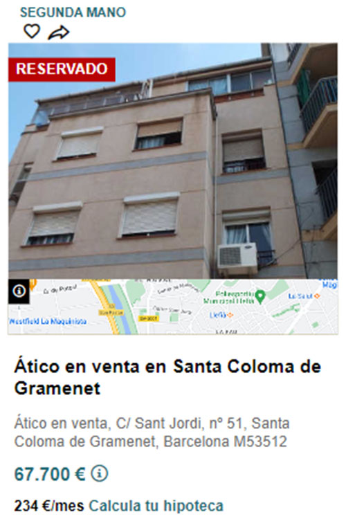 Ático de banco por 67.000 euros
