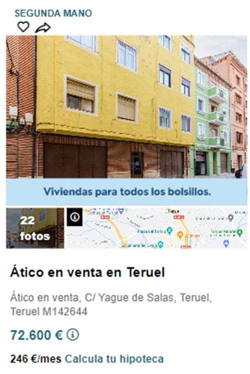 Ático de banco por 72.000 euros