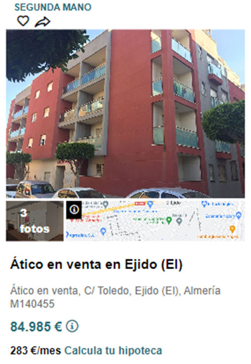 Ático de banco por 84.000 euros