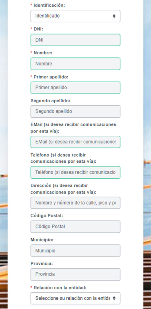 Datos personales denuncia