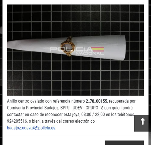 Descripción de pieza robada