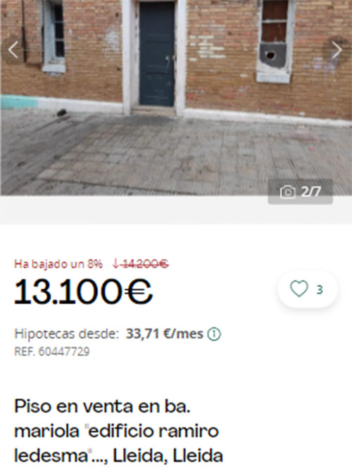 Piso con descuento en Servihabitat por 13.100 euros