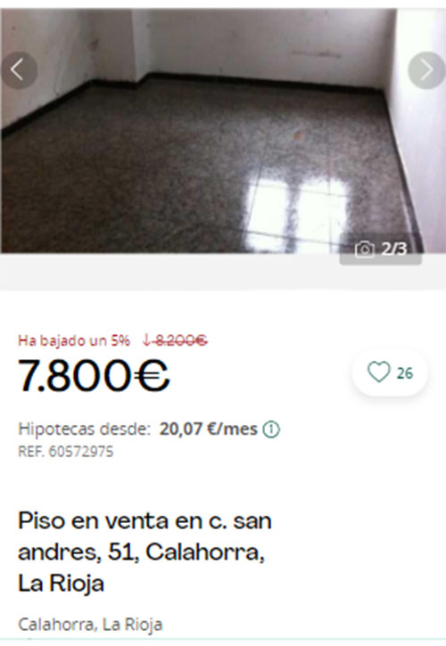 Piso con descuento en Servihabitat por 7.800 euros