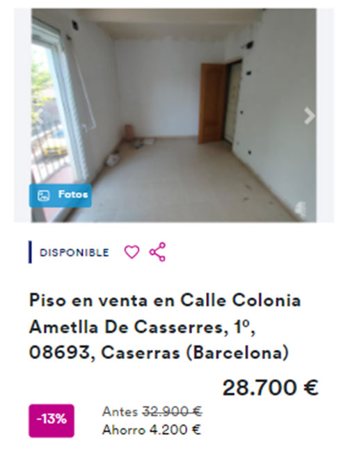 Piso con descuento de Cajamar por 28.400 euros