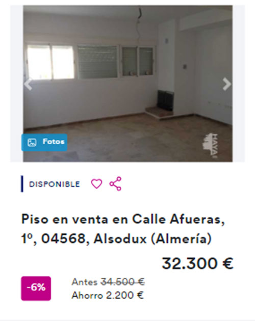 Piso con descuento de Cajamar por 32.300 euros