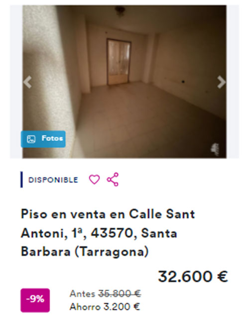 Piso con descuento de Cajamar por 32.600 euros