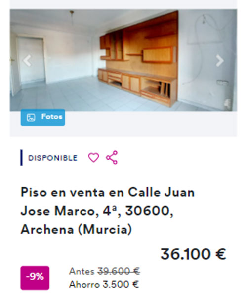 Piso con descuento de Cajamar por 36.100 euros