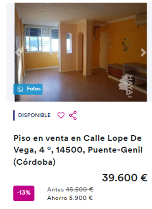 Piso con descuento de Cajamar por 39.600 euros