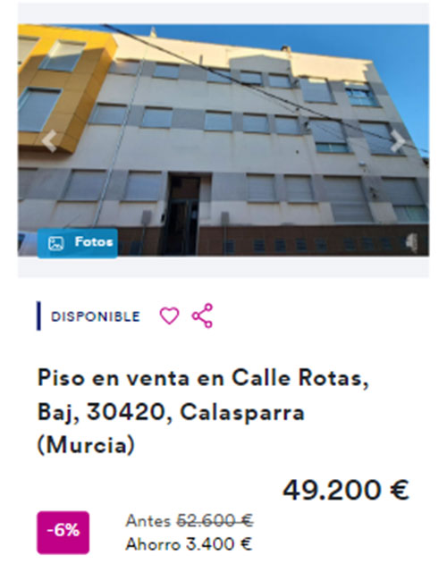 Piso con descuento de Cajamar por 49.200 euros