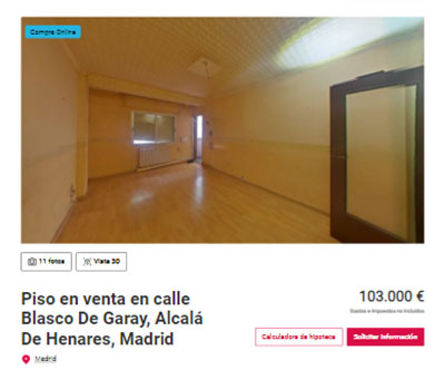 Piso a la venta en Madrid por 103.000 euros