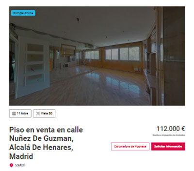 Piso a la venta en Madrid por 112.000 euros