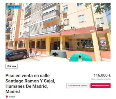 Piso a la venta en Madrid por 116.000 euros