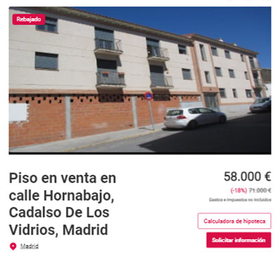 Piso a la venta en Madrid por 58.000 euros
