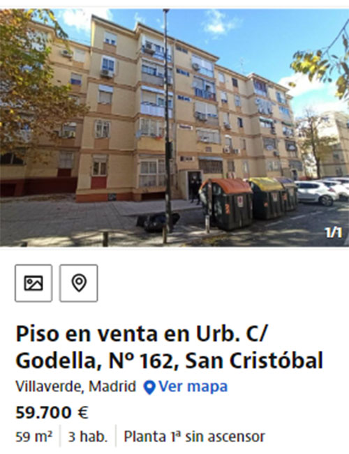 Piso en Madrid por 59.700 euros