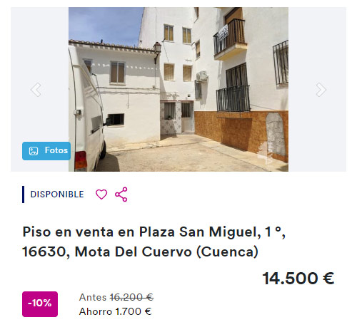 Piso para reformar por 14.500 euros
