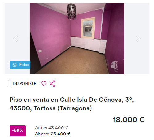 Piso para reformar por 18.000 euros