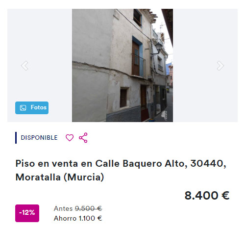 Piso para reformar por 8.400 euros