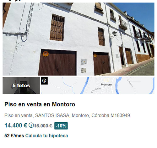 Piso a la venta en Solvia por 14.400 euros