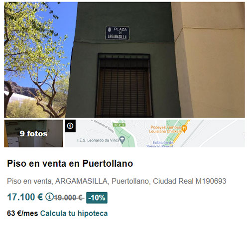 Piso a la venta en Solvia por 17.100 euros