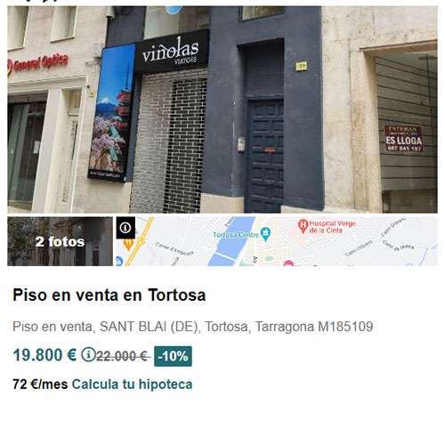 Piso a la venta en Solvia por 19.800 euros