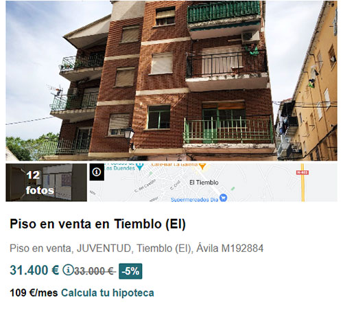 Piso a la venta en Solvia por 31.000 euros