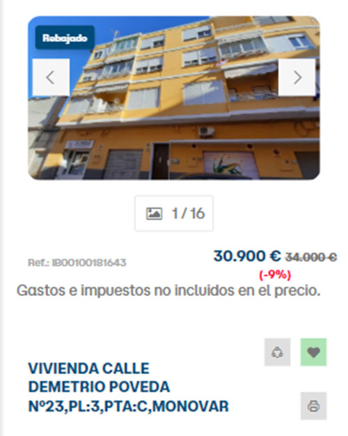 Piso con terraza del Santander por 30.000 euros