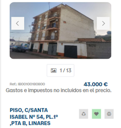 Piso con terraza del Santander por 43.000 euros