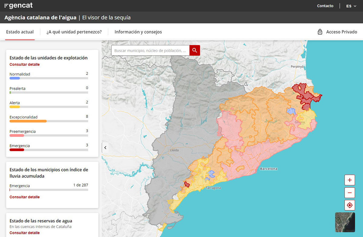 Mapa detalle sequía