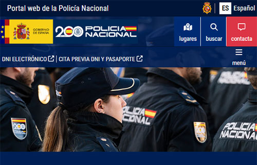Web de la Policía Nacional