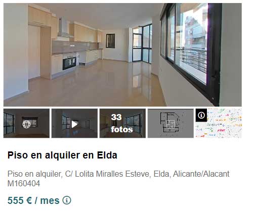 Piso de banco en alquiler por 555 euros