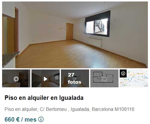 Piso de banco en alquiler por 660 euros al mes